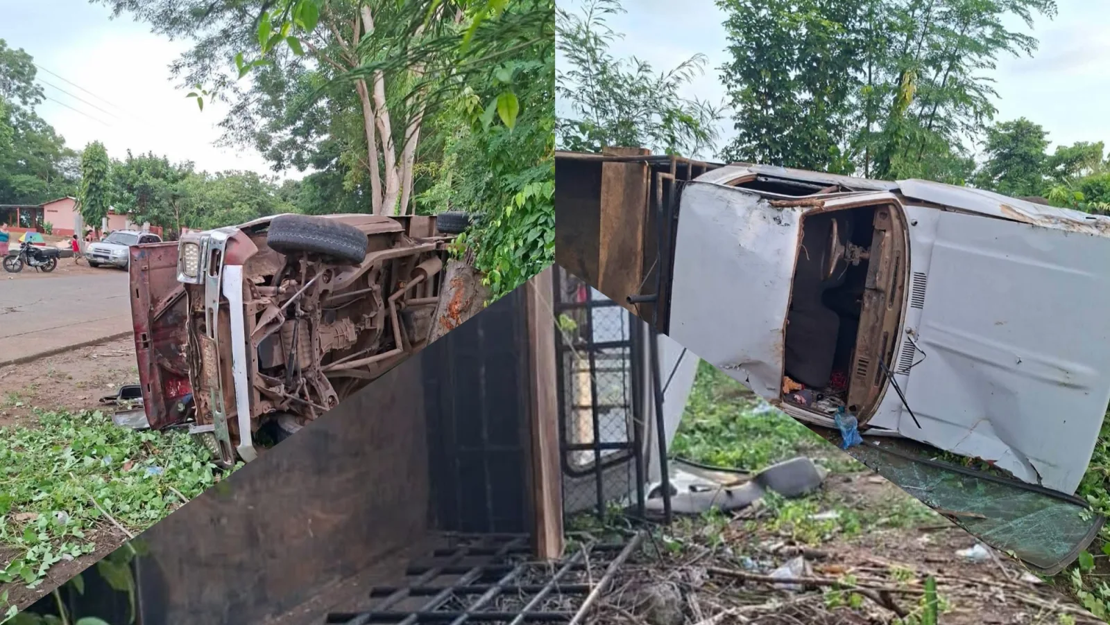 Accidente en Caballo Blanco, Retalhuleu, termina sin heridos pero con daños materiales