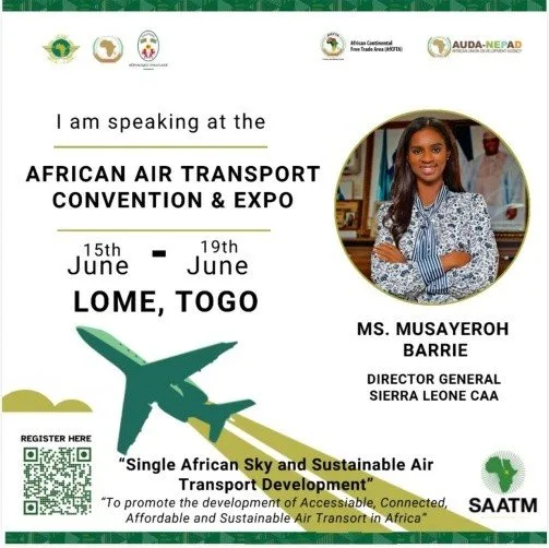 La directora de la Autoridad de Aviación Civil de Sierra Leona participará en convención aérea en Togo