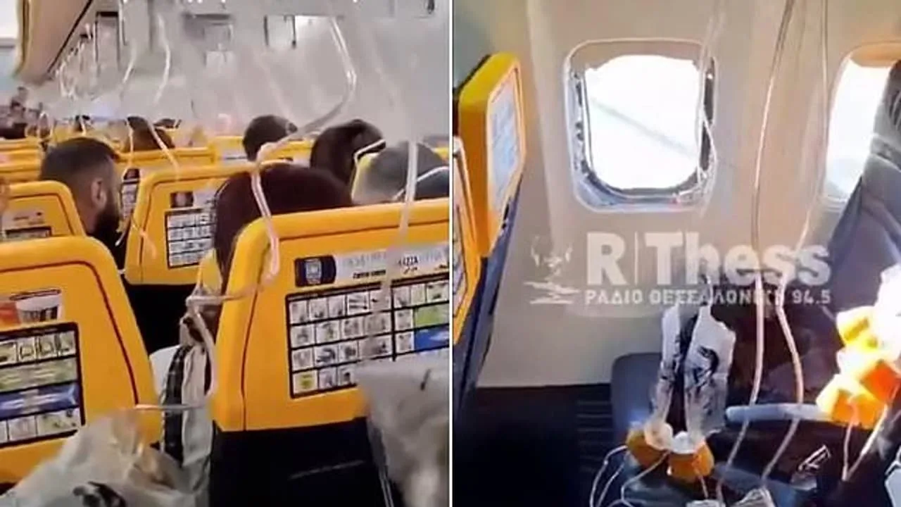 Pasajero casi es succionado tras romperse una ventana en vuelo de Ryanair entre Grecia y Alemania